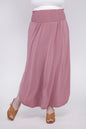 Plus Smocked Waist Side Slit Maxi Skirt w/ Pockets