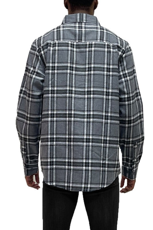 LONG SLEEVE FLANNEL FULL PLAID CHECKERED SHIRT