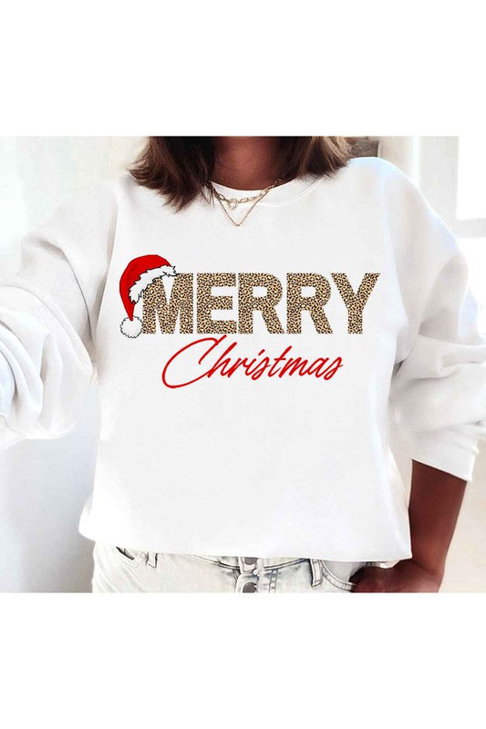 MERRY CHRISTMAS GRAPHIC PLUS SIZE SWEATSHIRT