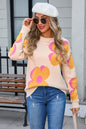 Big flower knit sweater