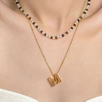 Cutout Initial Letter Personalized Necklace