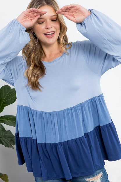 PLUS COLOR BLOCK TIERED SWING TOP