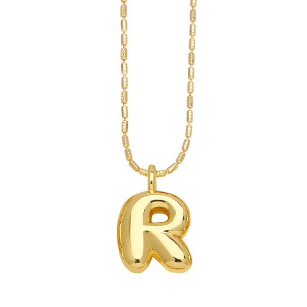 Water Drop Bubble Letter Initial Letter Necklace