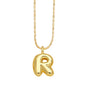 Water Drop Bubble Letter Initial Letter Necklace