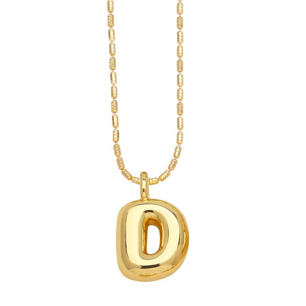 Water Drop Bubble Letter Initial Letter Necklace