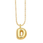 Water Drop Bubble Letter Initial Letter Necklace