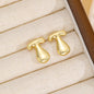 18K Gold-Plated Bubble Letter Stud Earrings