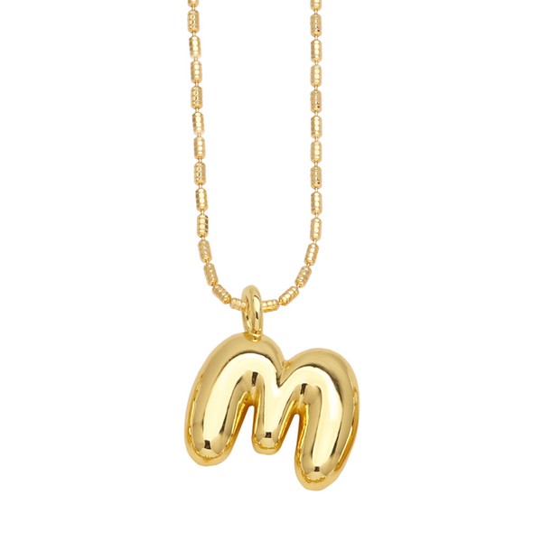 Water Drop Bubble Letter Initial Letter Necklace