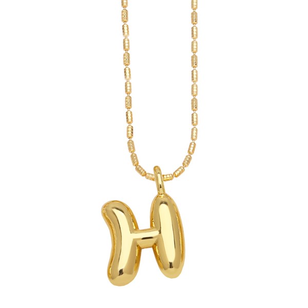 Water Drop Bubble Letter Initial Letter Necklace