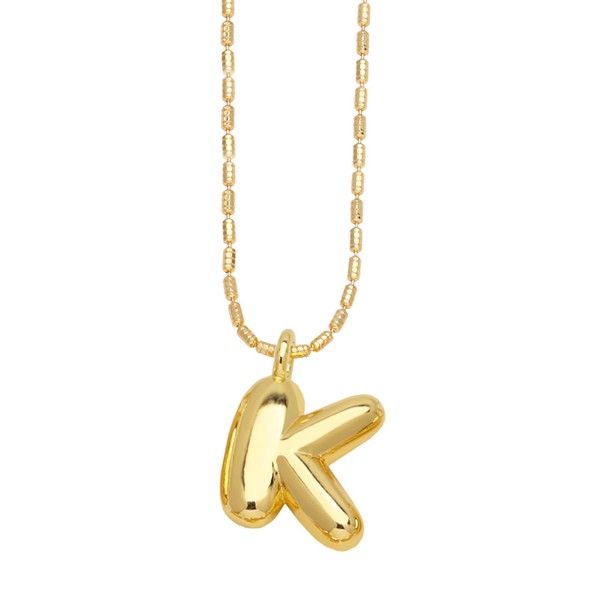 Water Drop Bubble Letter Initial Letter Necklace