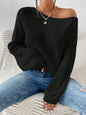 Honey Single Shoulder Long Sleeve Sweater